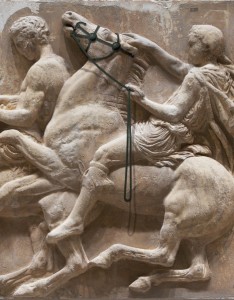 Οι ιππείς της δυτικής ζωφόρου του Παρθενώνα. Φωτογραφία: Γιώργος Βιτσαρόπουλος